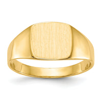 14k 9.0x8.5mm Closed Back Signet Ring-RS300