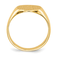 14k 13.5x12.5mm Closed Back Mens Signet Ring-RS301