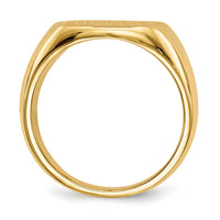 14k 15.0 x13.5mm Closed Back Mens Signet Ring-RS302
