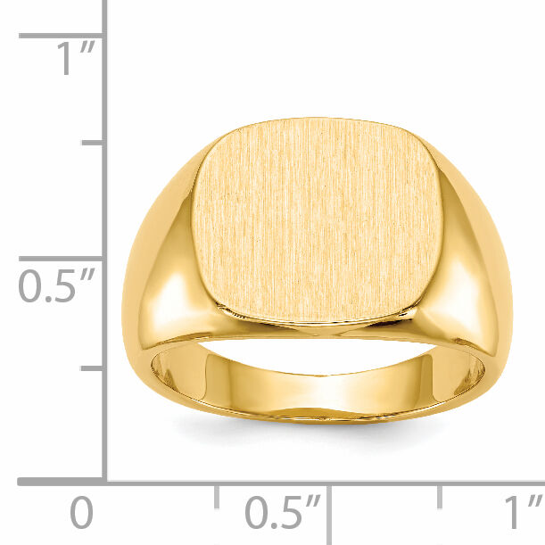 14k 15.0 x13.5mm Closed Back Mens Signet Ring-RS302