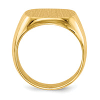 14k 17.0x16.0mm Closed Back Mens Signet Ring-RS303