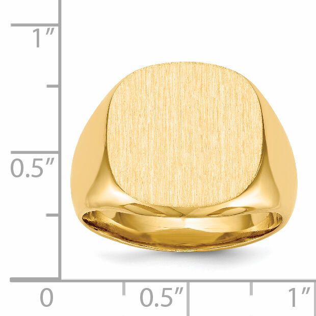 14k 17.0x16.0mm Closed Back Mens Signet Ring-RS303