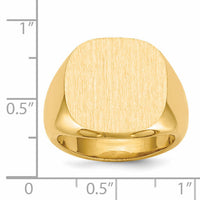 14k 17.0x17.0mm Closed Back Mens Signet Ring-RS304