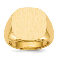 14k 17.0x17.0mm Closed Back Mens Signet Ring-RS304