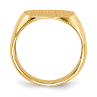 14k 15.0x15.5mm Open Back Mens Signet Ring-RS307