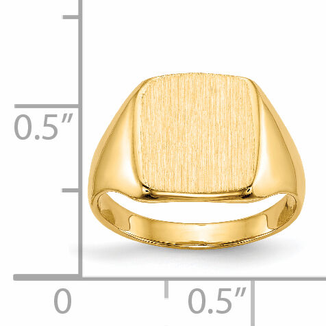 14k 10.0x10.0mm Closed Back Signet Ring-RS309