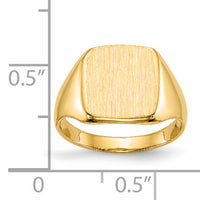 14k 10.0x10.0mm Closed Back Signet Ring-RS309