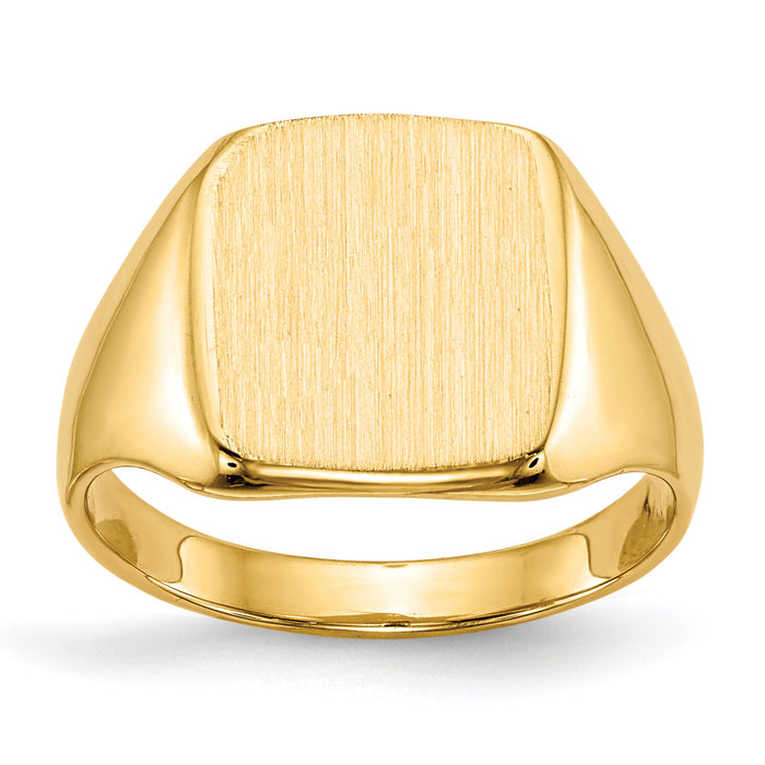 14k 10.0x10.0mm Closed Back Signet Ring-RS309