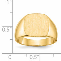 14k 13.0x12.0mm Closed Back Mens Signet Ring-RS310