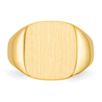14k 13.5x15.0mm Closed Back Mens Signet Ring-RS311