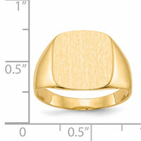14k 13.5x15.0mm Closed Back Mens Signet Ring-RS311