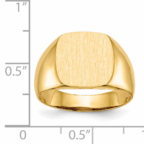 14k 12.5x12.5mm Open Back Mens Signet Ring-RS314