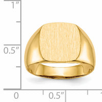 14k 12.5x12.5mm Open Back Mens Signet Ring-RS314
