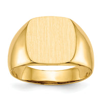 14k 12.5x12.5mm Open Back Mens Signet Ring-RS314