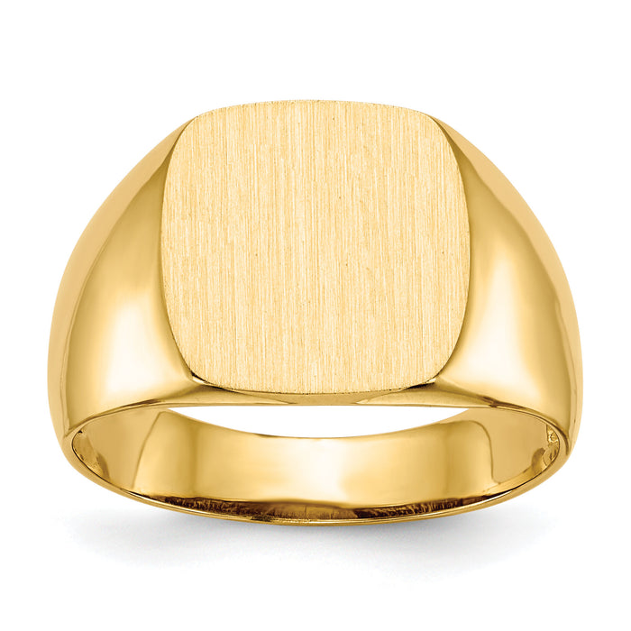 14k 12.5x12.5mm Open Back Mens Signet Ring-RS314