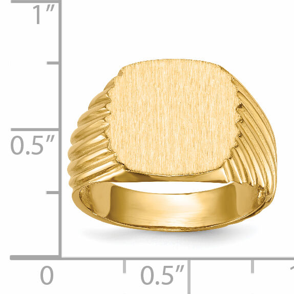 14k 13.5x13.5 Open Back Mens Signet Ring-RS324