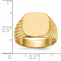 14k 13.5x13.5 Open Back Mens Signet Ring-RS324