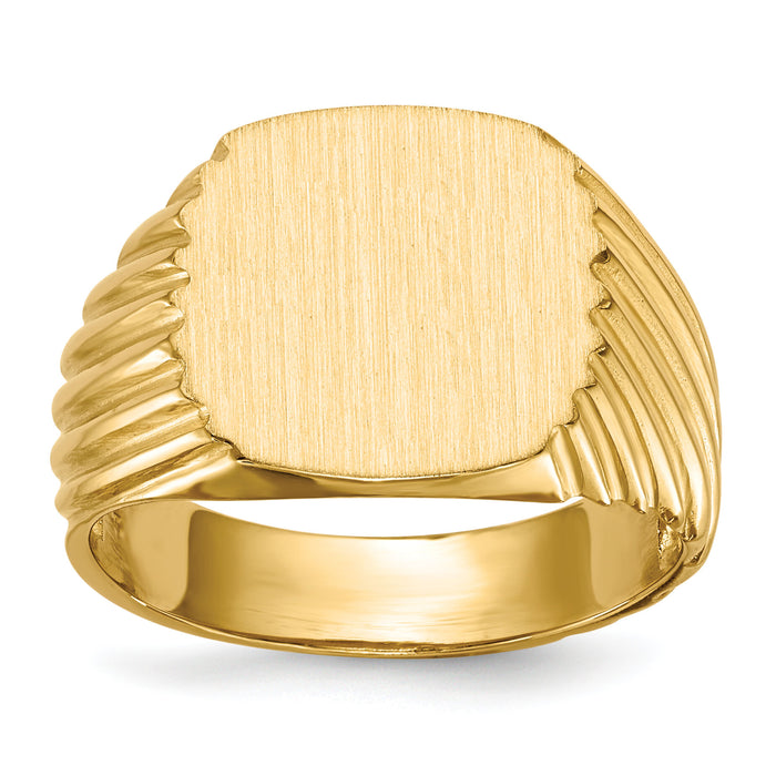 14k 13.5x13.5 Open Back Mens Signet Ring-RS324