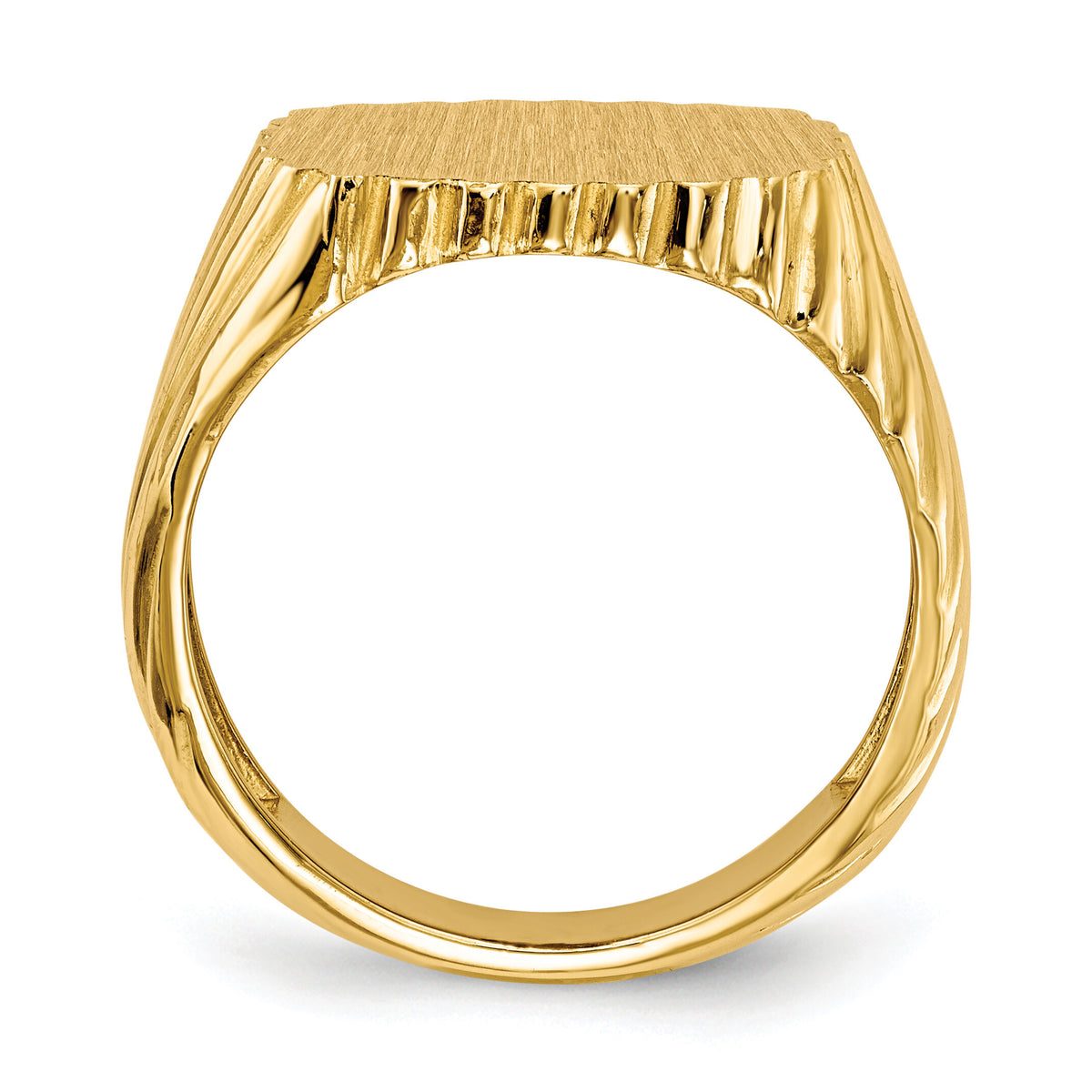 14k 16.5x18.0mm Open Back Mens Signet Ring-RS326