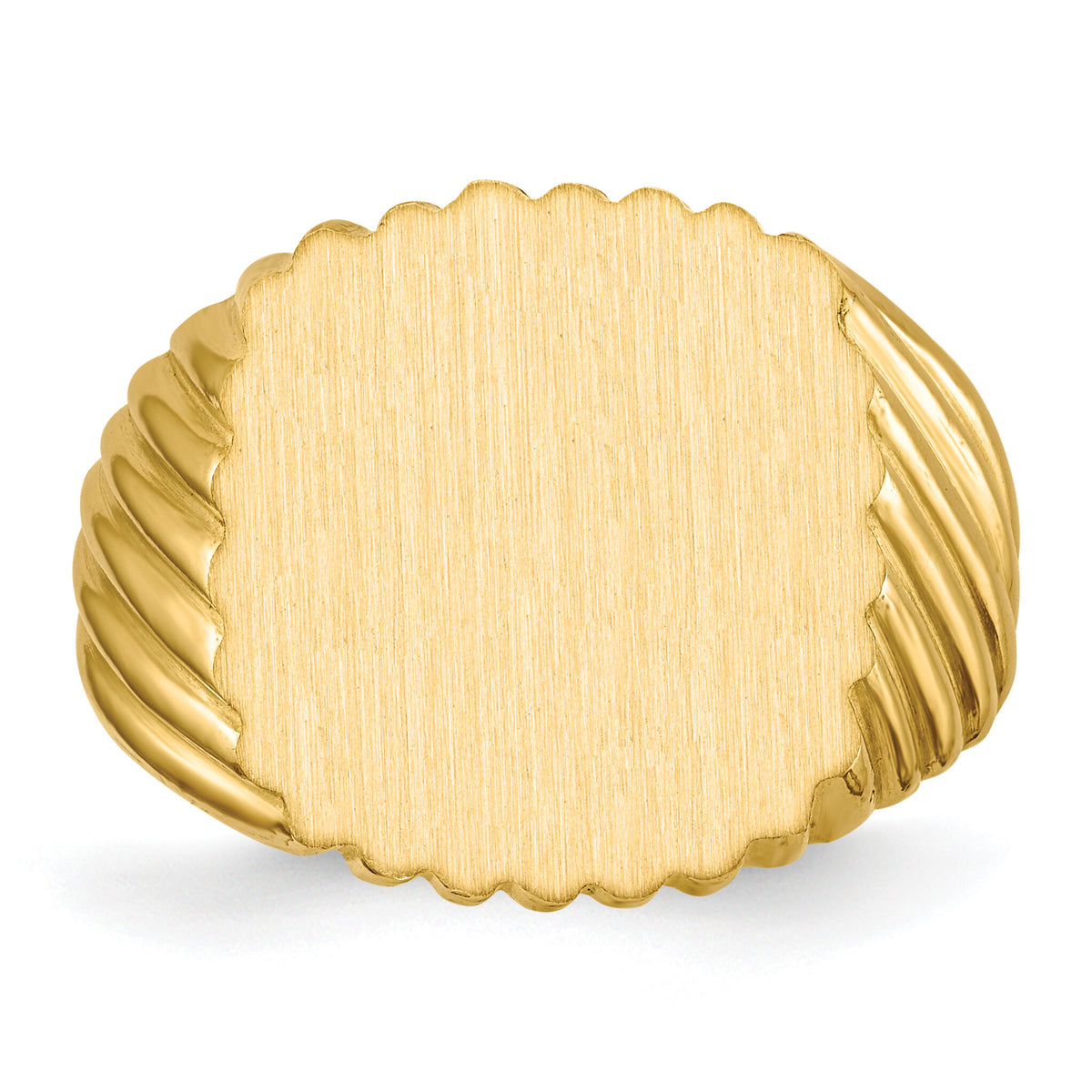 14k 16.5x18.0mm Open Back Mens Signet Ring-RS326