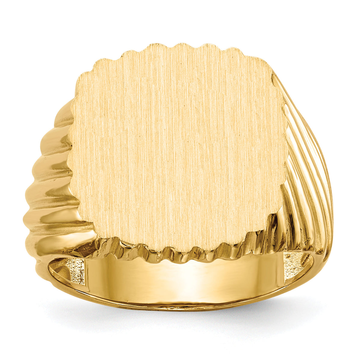 14k 16.5x18.0mm Open Back Mens Signet Ring-RS326