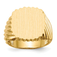 14k 16.5x18.0mm Open Back Mens Signet Ring-RS326