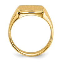 14k 13.0x14.5mm Closed Back Mens Signet Ring-RS327