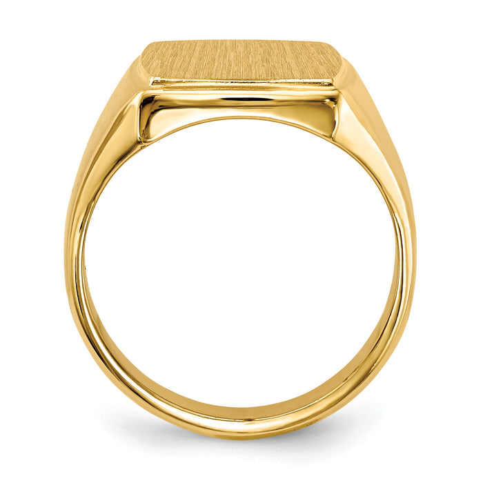 14k 13.0x14.5mm Closed Back Mens Signet Ring-RS327