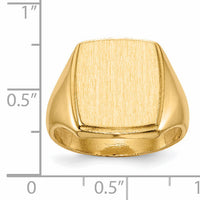 14k 13.0x14.5mm Closed Back Mens Signet Ring-RS327