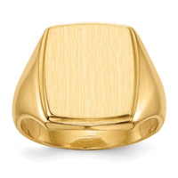 14k 13.0x14.5mm Closed Back Mens Signet Ring-RS327