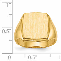 14k 13.0x14.5mm Open Back Mens Signet Ring-RS328