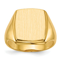 14k 13.0x14.5mm Open Back Mens Signet Ring-RS328