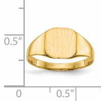14k 8.5x8.5mm Closed Back Signet Ring-RS329