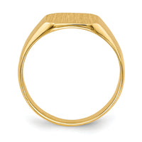 14k 9.5x9.5mm Closed Back Signet Ring-RS330