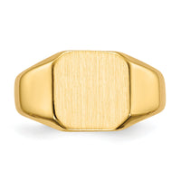 14k 9.5x9.5mm Closed Back Signet Ring-RS330