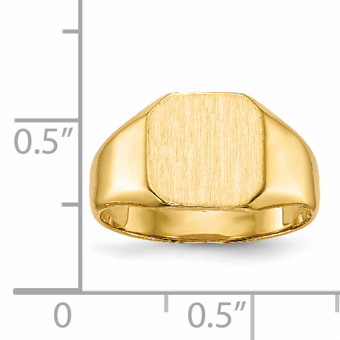 14k 9.5x9.5mm Closed Back Signet Ring-RS330