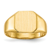 14k 9.5x9.5mm Closed Back Signet Ring-RS330
