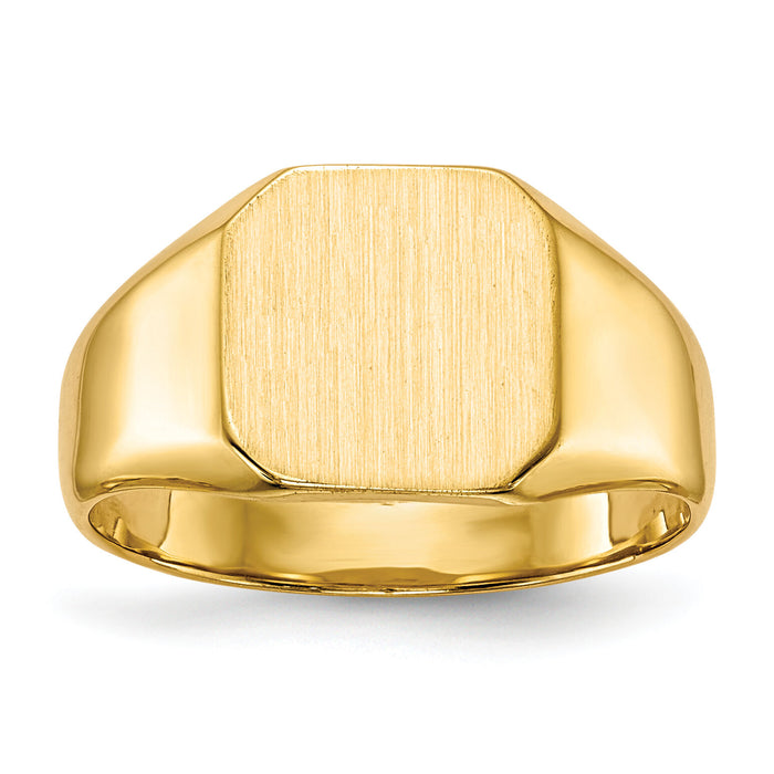 14k 9.5x9.5mm Closed Back Signet Ring-RS330