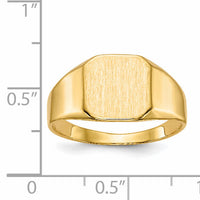 14k 11.0x11.0mm Closed Back Mens Signet Ring-RS331