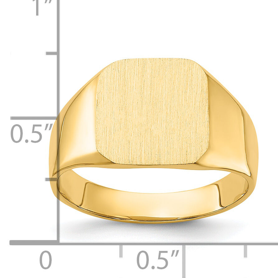 14k 13.0x12.0mm Closed Back Mens Signet Ring-RS332