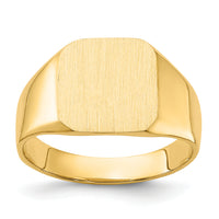 14k 13.0x12.0mm Closed Back Mens Signet Ring-RS332
