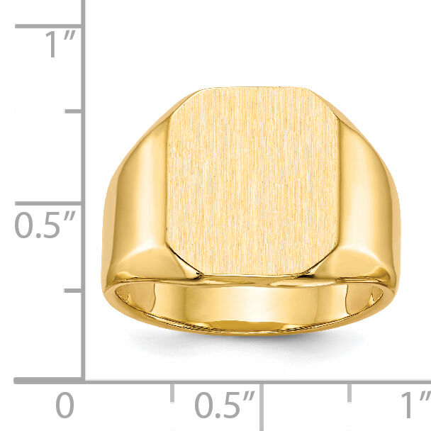 14k 13.0x15.5mm Closed Back Mens Signet Ring-RS333
