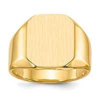 14k 13.0x15.5mm Closed Back Mens Signet Ring-RS333