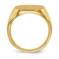 14k 15.0x17.0mm Closed Back Mens Signet Ring-RS334