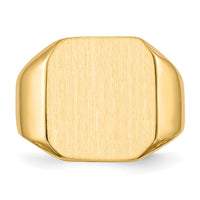 14k 15.0x17.0mm Closed Back Mens Signet Ring-RS334