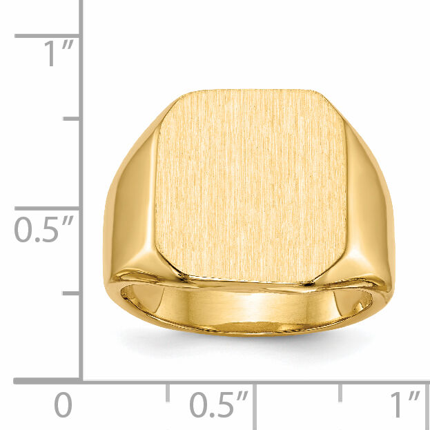 14k 15.0x17.0mm Closed Back Mens Signet Ring-RS334