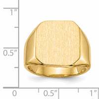 14k 15.0x17.0mm Closed Back Mens Signet Ring-RS334
