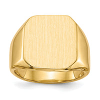 14k 15.0x17.0mm Closed Back Mens Signet Ring-RS334