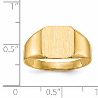 14k 11.0x11.0mm Open Back Mens Signet Ring-RS335