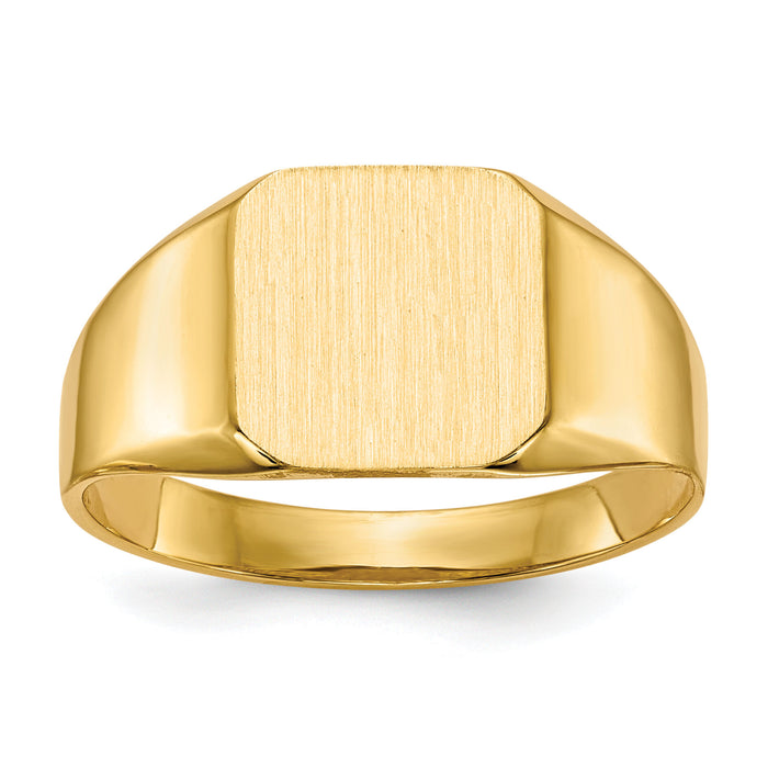 14k 11.0x11.0mm Open Back Mens Signet Ring-RS335